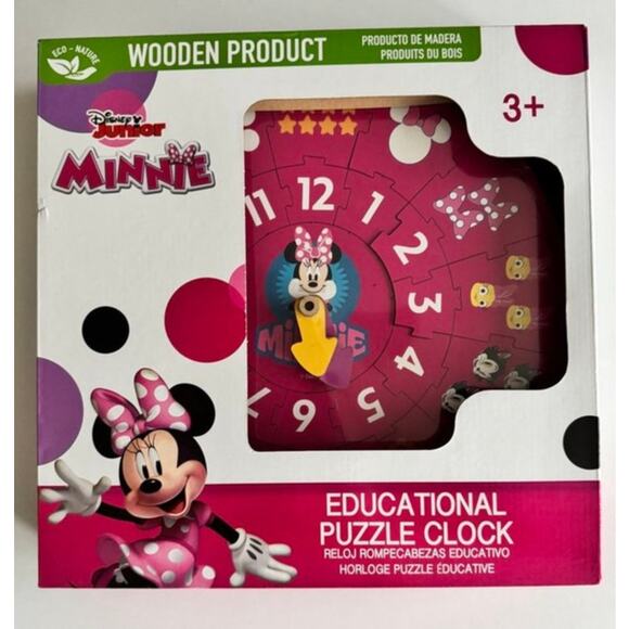 Learn with Minnie – Disney Junior Wooden Educational Puzzle Clock! - Picture 1 of 7